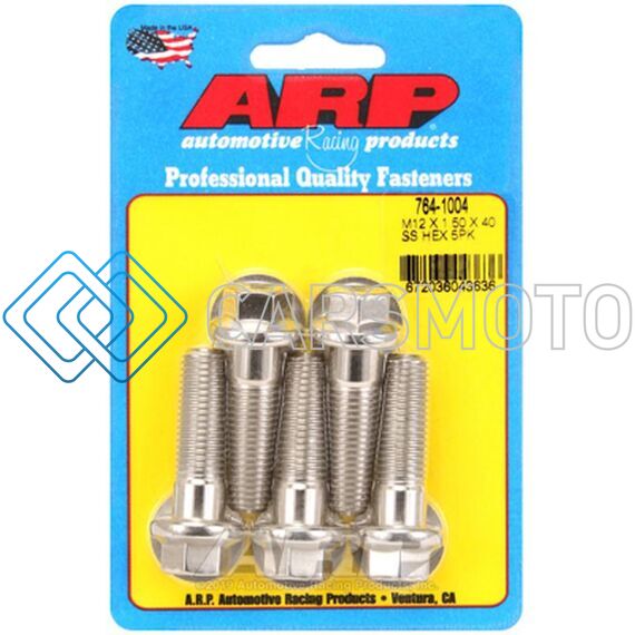 ARP 764-1004 M12 X 1.50 X 40 SS HEX BOLTS (5/PKG)