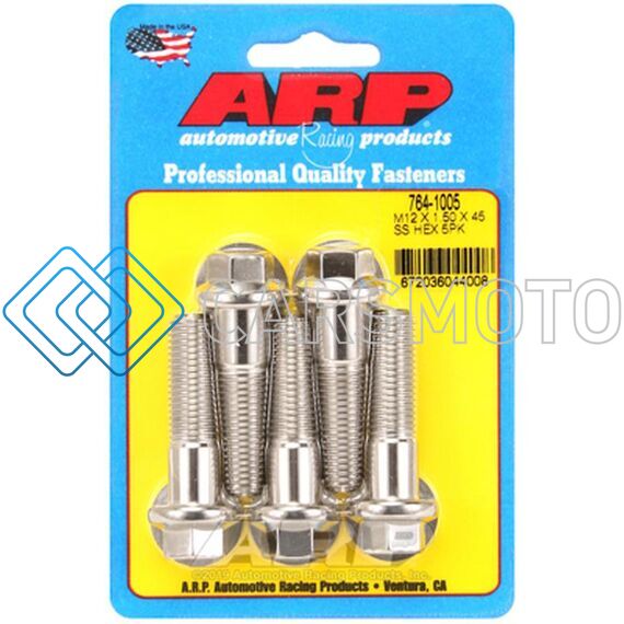 ARP 764-1005 M12 X 1.50 X 45 SS HEX BOLTS (5/PKG)