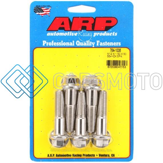 ARP 764-1006 M12 X 1.5 X 50 HEX SS BOLTS (5/PKG)