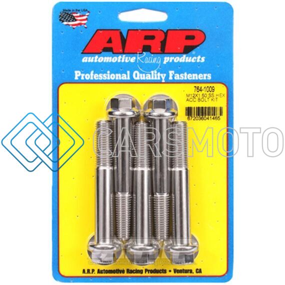 ARP 764-1009 M12 X 1.50 X 80 SS HEX BOLTS (5/PKG)