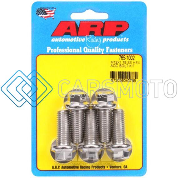 ARP 765-1002 M12 X 1.75 X 30 HEX BLACK SS BOLTS (5/PKG)