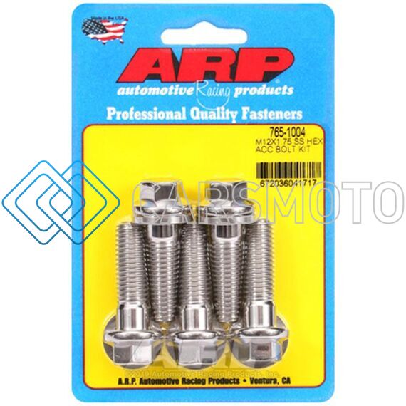 ARP 765-1004 M12 X 1.75 X 40 HEX BLACK SS BOLTS (5/PKG)