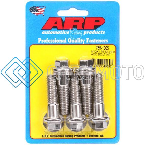 ARP 765-1005 M12 X 1.75 X 45 HEX BLACK SS BOLTS (5/PKG)