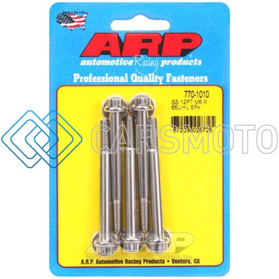 ARP 770-1010 M6 X 1.00 X 65 12PT SS BOLTS (5/PKG)