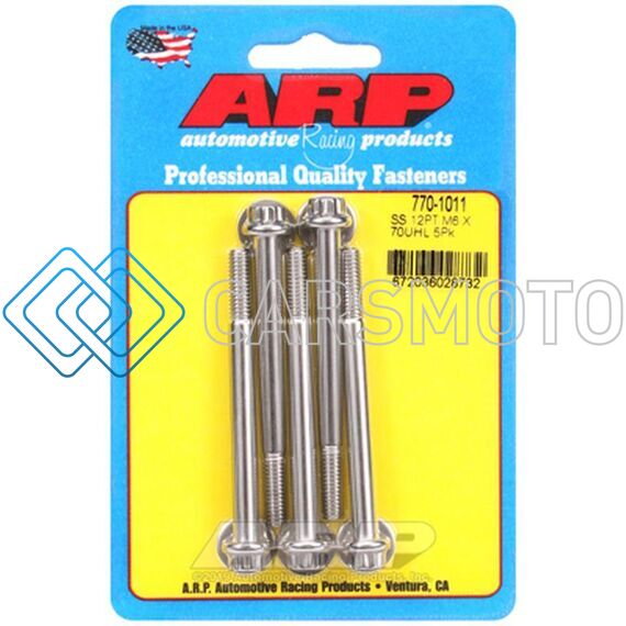 ARP 770-1011 M6 X 1.00 X 20 SS 12PT BOLTS (5/PKG)