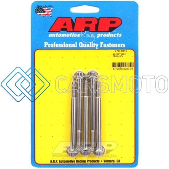 ARP 770-1012 M6 X 1.00 X 75 SS 12PT BOLTS (5/PKG)
