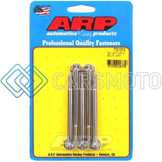 ARP 770-1013 M6 X 1.00 X 80 12PT SS BOLTS (5/PKG)