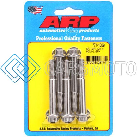 ARP 771-1009 M8 X 1.25 X 60 12PT SS BOLTS (5/PKG)