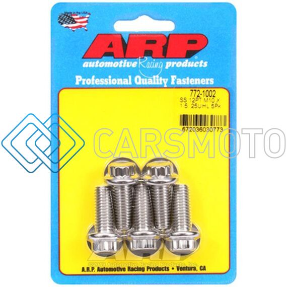 ARP 772-1002 M10 X 1.50 X 25 BLACK OXIDE 12PT BOLTS (5/PKG)