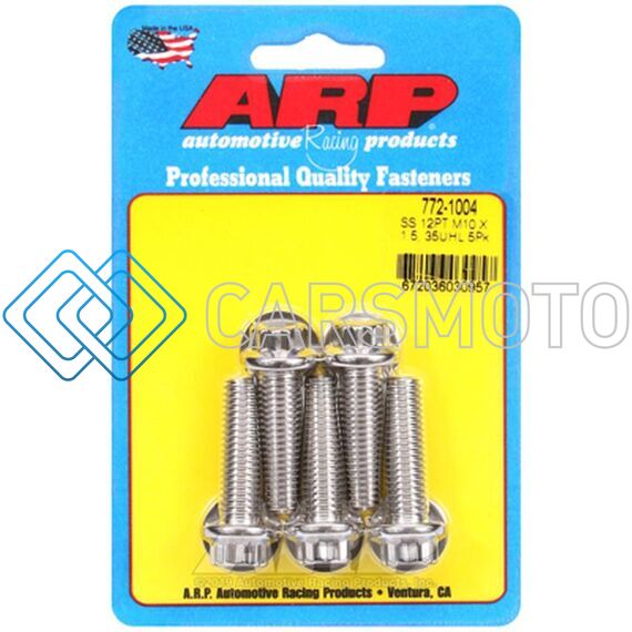 ARP 772-1004 M10 X 1.50 X 35 12PT SS BOLTS (5/PKG)