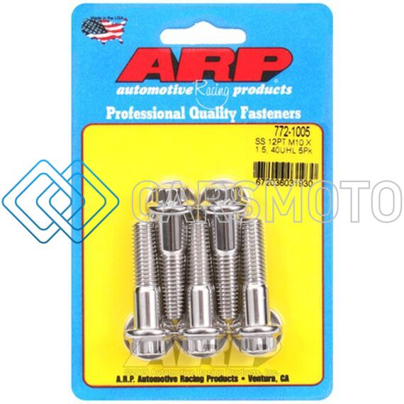 ARP 772-1005 M10 X 1.50 X 40 12PT SS BOLTS (5/PKG)
