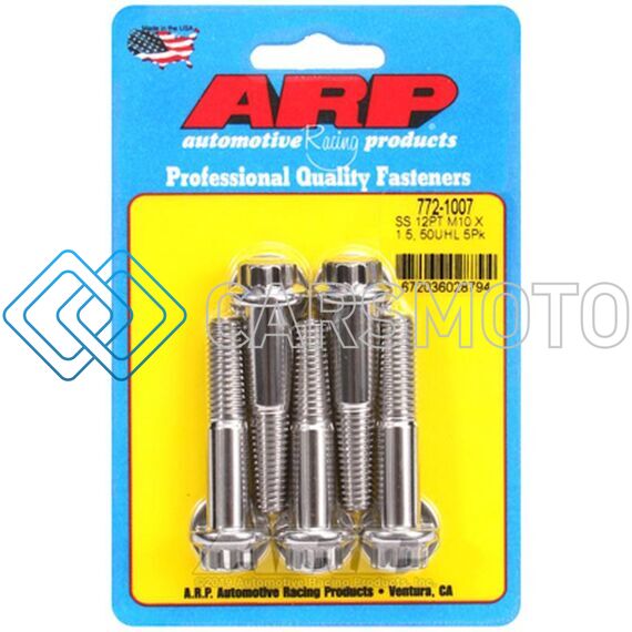 ARP 772-1007 M10 X 1.50 X 50MM 12PT STAINLESS STEEL BOLTS (SET OF 5)