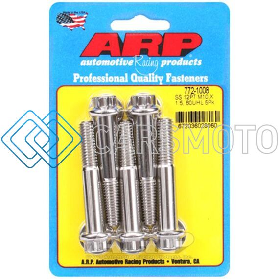 ARP 772-1008 M10 X 1.50 X 60 12PT SS BOLTS (5/PKG)