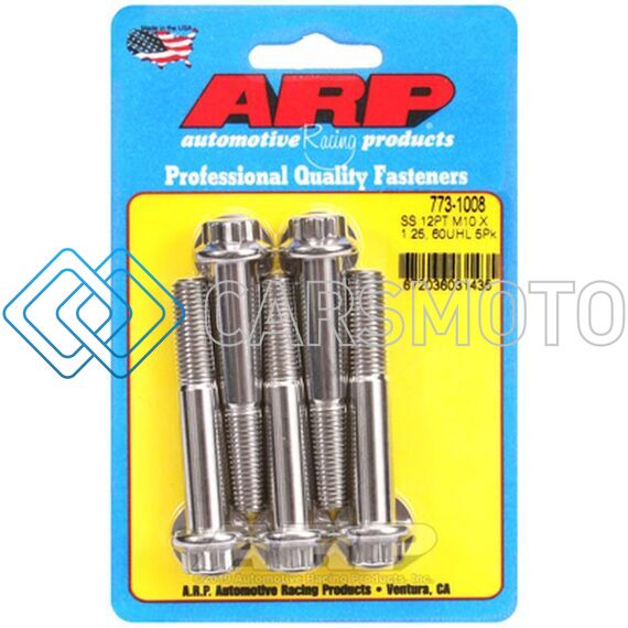 ARP 773-1008 M10 X 1.25 X 60MM 12PT SS BOLTS (5/PKG)