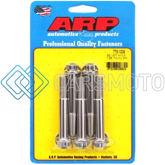 ARP 773-1009 M10 X 1.25 X 70 12PT STAINLESS STEEL BOLTS (SET OF 5)