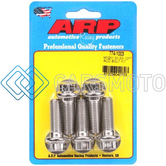 ARP 774-1003 M12 X 1.50 X 35 12PT SS BOLTS - PACK OF 5