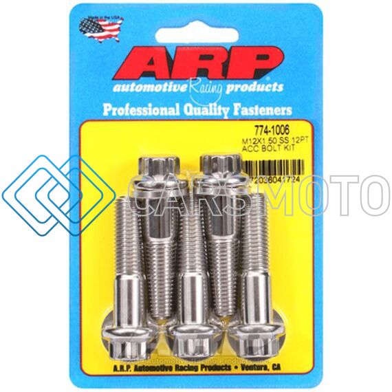ARP 774-1006 M12 X 1.50 X 50 12PT SS BOLTS (5/PKG)