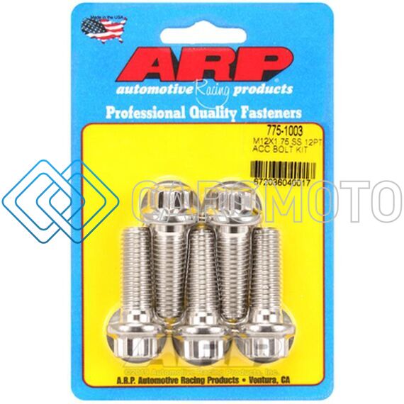 ARP 775-1003 M12 X 1.75 X 35MM 12PT STAINLESS STEEL BOLTS (SET OF 5)