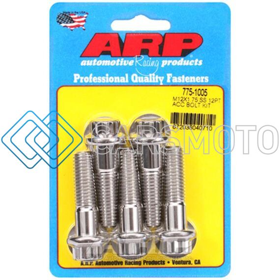 ARP 775-1005 M12 X 1.75 X 45MM UHL 12PT STAINLESS STEEL BOLTS (PACK OF 5)