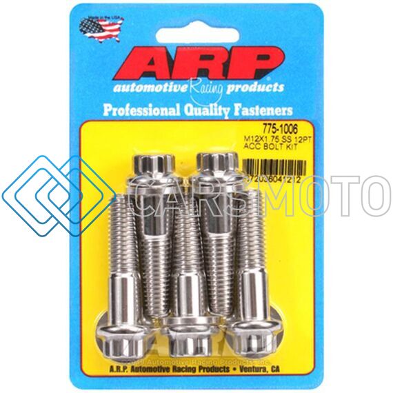 ARP 775-1006 M12 X 1.75 X 50MM 12PT SS BOLTS (5/PKG)