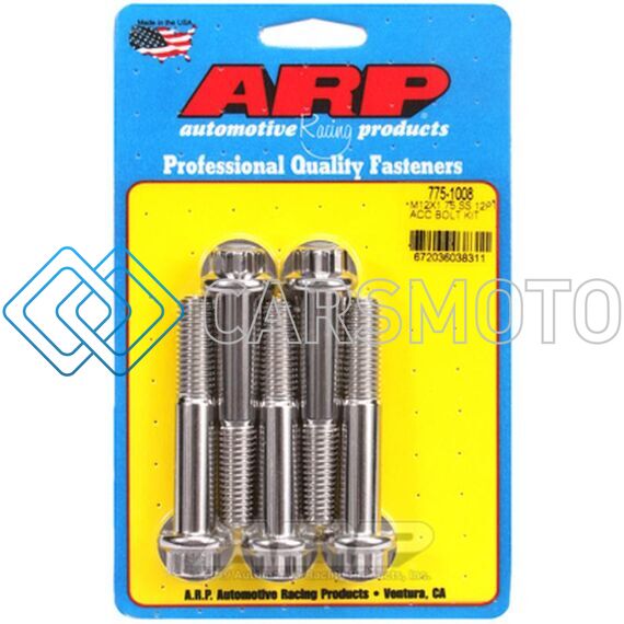 ARP 775-1008 M12 X 1.75 X 70 12PT SS BOLT KIT (5/PKG)