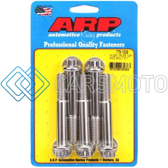 ARP 775-1009 M12 X 1.75 X 80 12PT SS BOLT KIT (5/PKG)