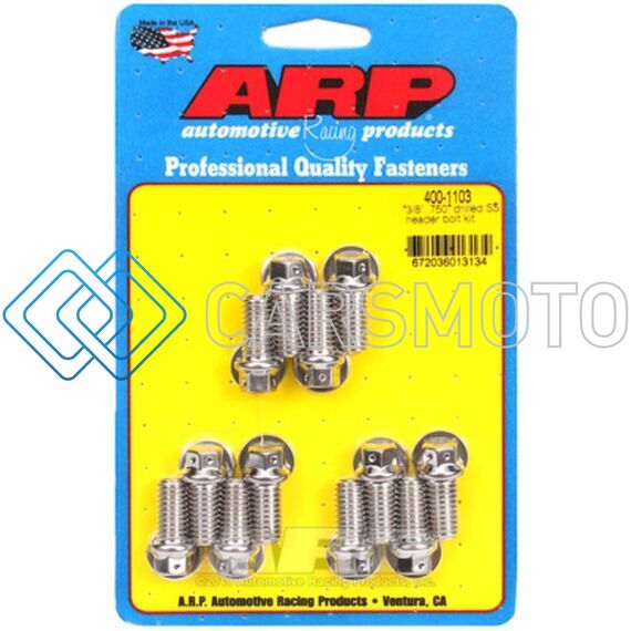 ARP 400-1103 3/8 X .750 DRILLED SS HEADER BOLT KIT