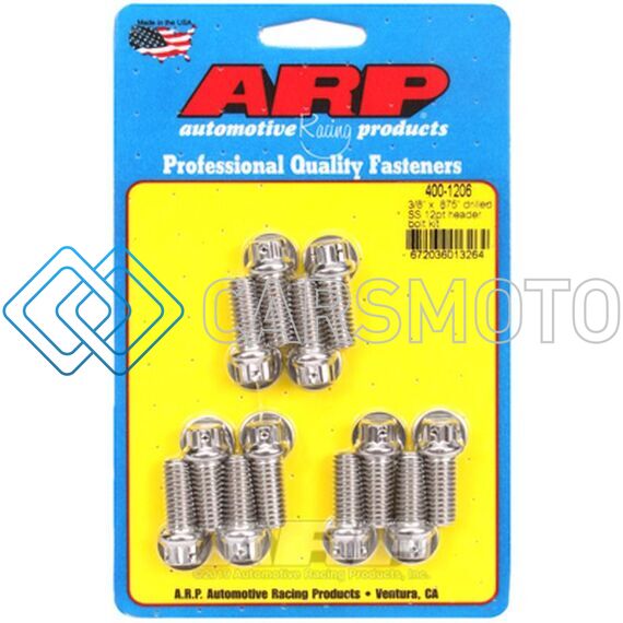 ARP 400-1206 3/8 X .875 DRILLED SS 12PT HEADER BOLT KIT