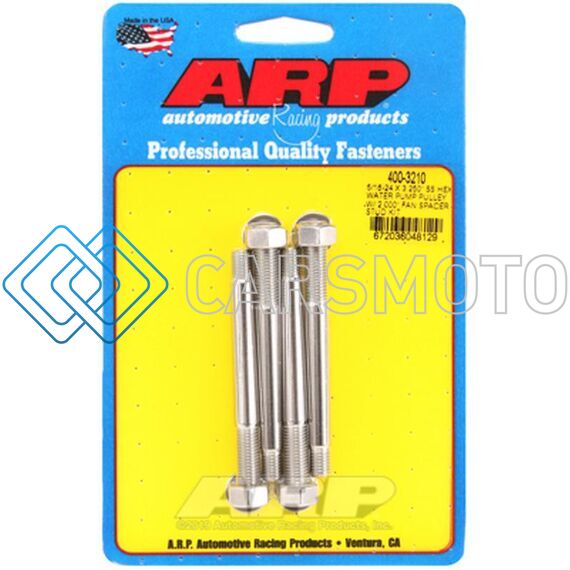 ARP 400-3210 5/16-24 X 3.250 SS HEX WATER PUMP PULLEY W/ 2.000IN FAN SPACER STUD KIT