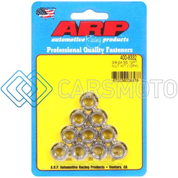 ARP 400-8332 3/8-24 SS 12PT NUT KIT