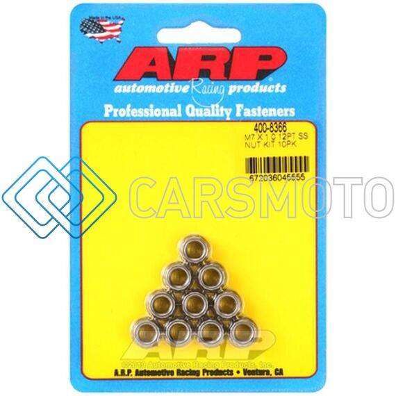 ARP 400-8366 M7 X 1.00 (M9 WR) SS 12PT NUT KIT