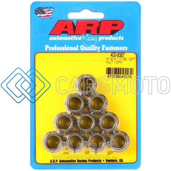 ARP 400-8387 M12 X 1.00 (M14 WR) SS 12PT NUT KIT
