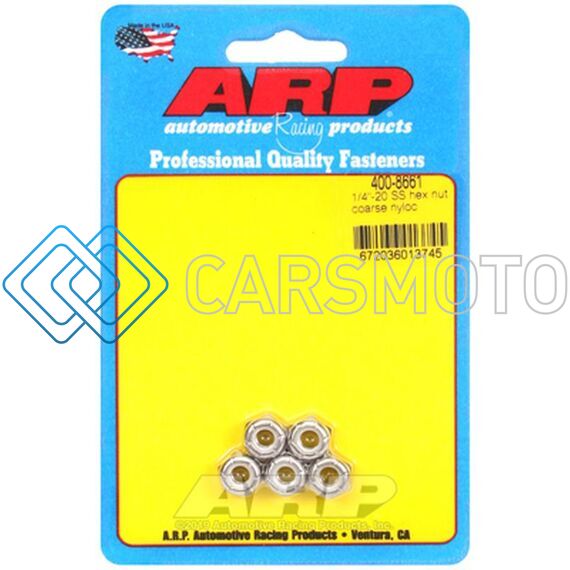 ARP 400-8661 1/4-20 SS COARSE NYLOC HEX NUT KIT