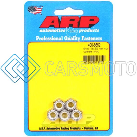ARP 400-8662 5/16-18 SS COARSE NYLOC HEX NUT KIT