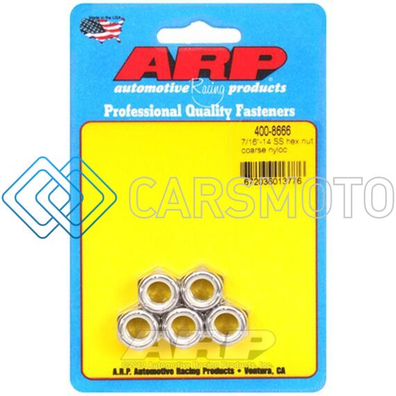 ARP 400-8666 7/16-14 SS COARSE NYLOC HEX NUT KIT