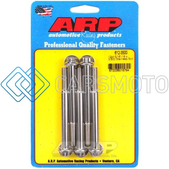 ARP 612-3500 5/16 - 18 X 3.500 STAINLESS STEEL 12PT BOLTS (5PK)