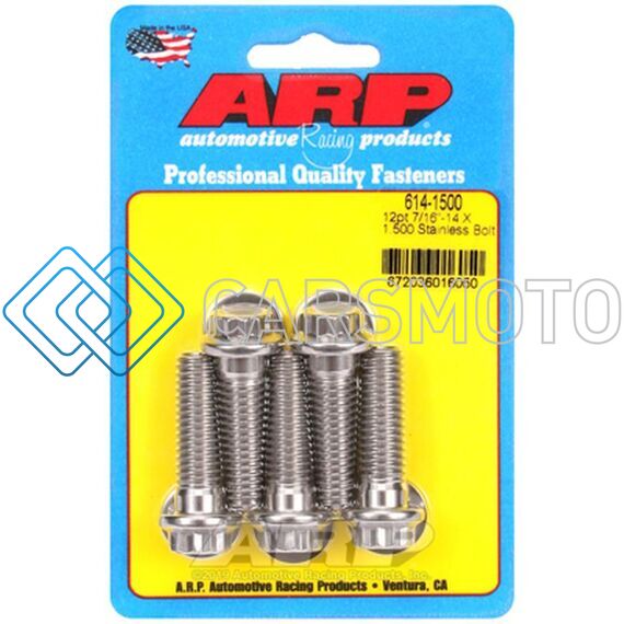 ARP 614-1500 7/16IN - 14 X 1.500 1/2IN 12PT SS BOLTS (5/PKG)