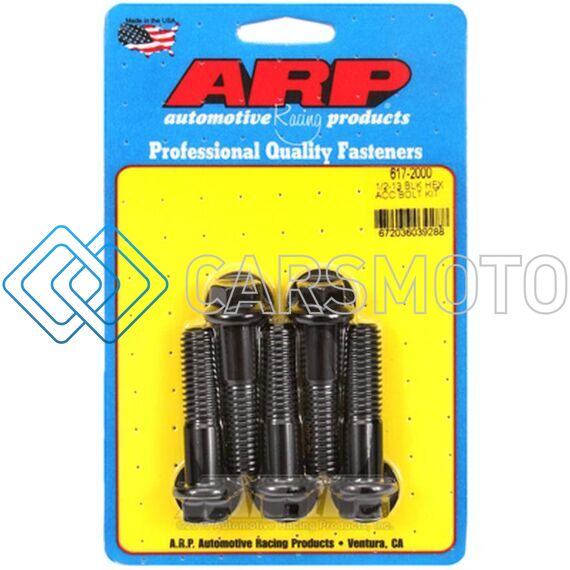 ARP 617-2000 1/2-13 IN. THREAD, 2.00 IN 8740 CHROMOLY BOLTS - SET OF 5