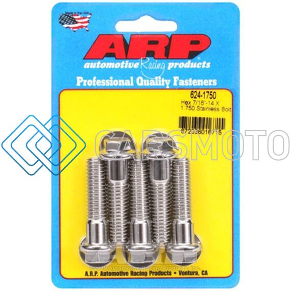 ARP 624-1750 7/16-14 X 1.750 HEX 1/2 WRENCHING SS BOLTS