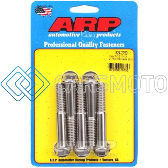 ARP 624-2750 7/16-14 X 2.750 HEX 1/2 WRENCHING SS BOLTS