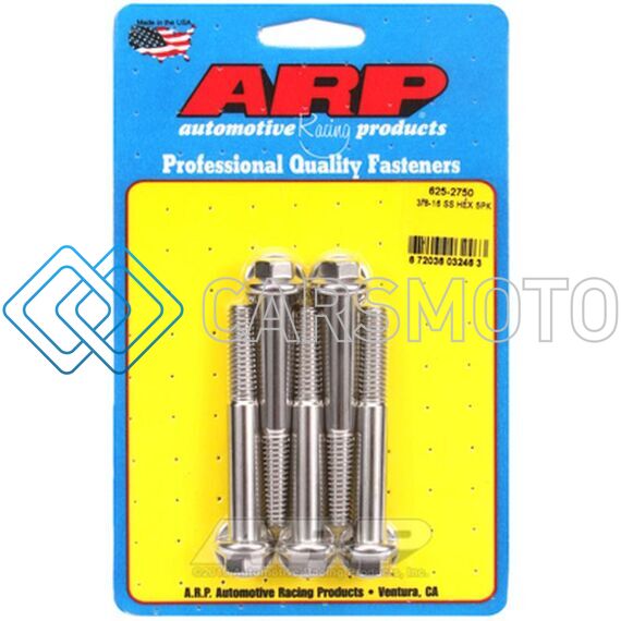 ARP 625-2750 3/8-16 X 2.750 HEX 7/16 WRENCHING SS BOLTS