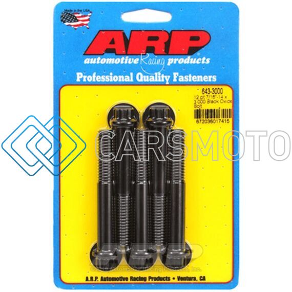 ARP 643-3000 7/16-14 X 3.000 12PT BLACK OXIDE BOLTS