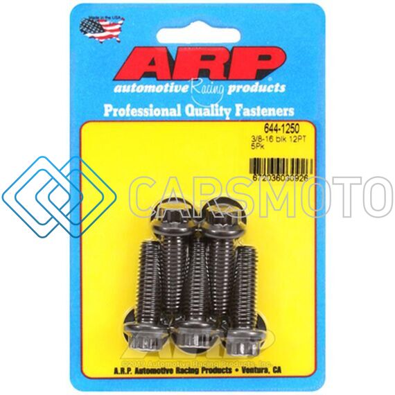 ARP 644-1250 3/8 IN.-16 RH THREAD, 1.250 IN 12 POINT BOLTS- SET OF 5