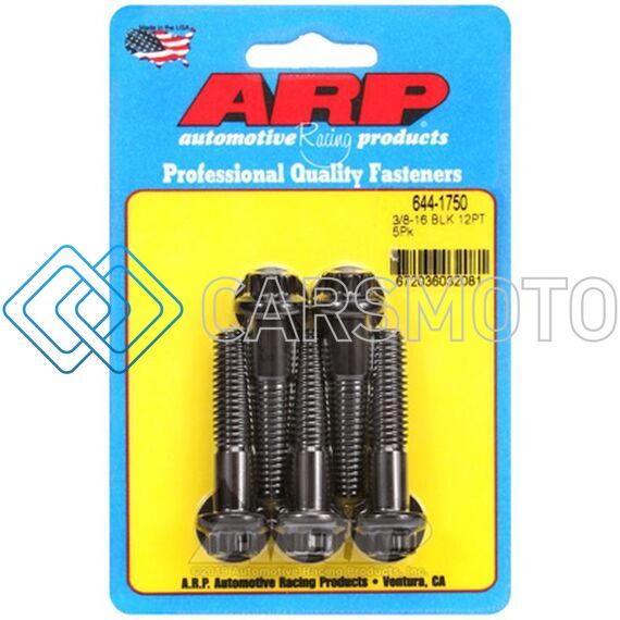 ARP 644-1750 3/8 IN.-16 RH THREAD, 1.750 IN 12 POINT BOLTS- SET OF 5