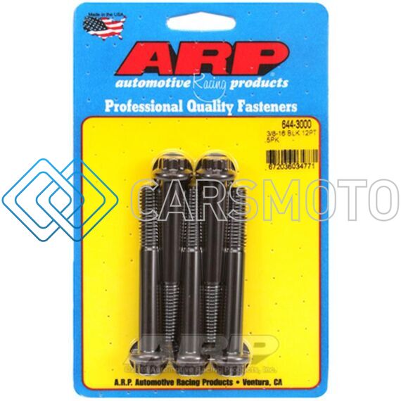 ARP 644-3000 3/8 IN.-16 RH THREAD, 3.000 IN 12 POINT BOLTS- SET OF 5