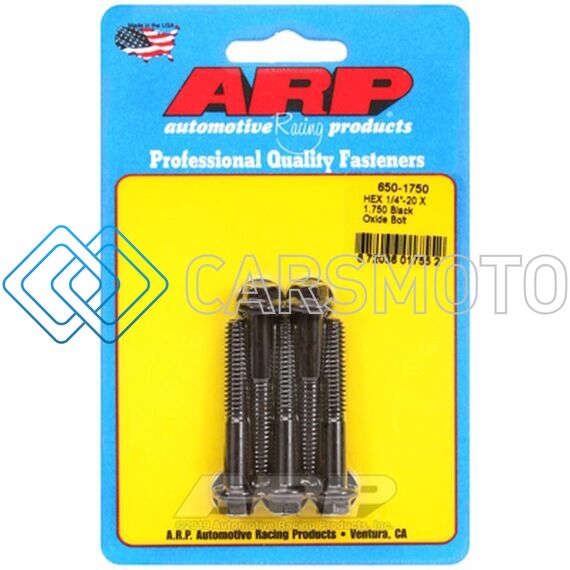 ARP 650-1750 1/4-20 X 1.750 HEX BLACK OXIDE BOLTS