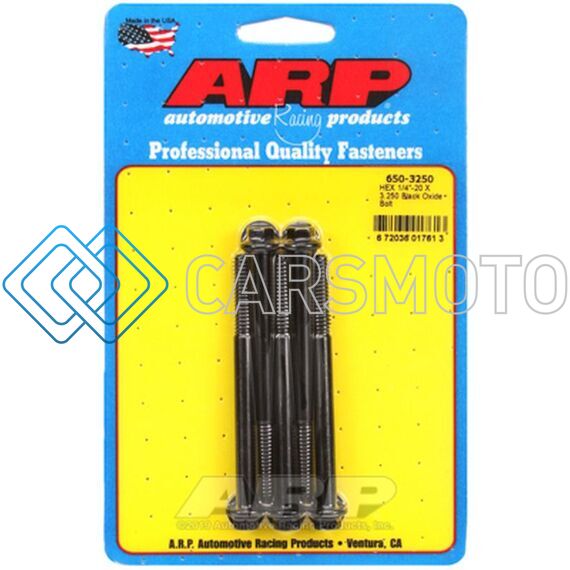 ARP 650-3250 1/4-20 X 3.250 HEX BLACK OXIDE BOLTS