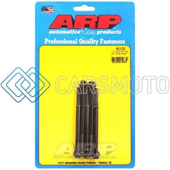 ARP 650-3750 1/4-20 X 3.750 HEX BLACK OXIDE BOLTS