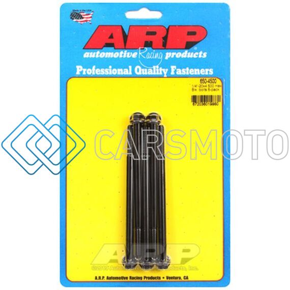 ARP 650-4500 1/4-20 X 4.500 HEX BLACK OXIDE BOLTS