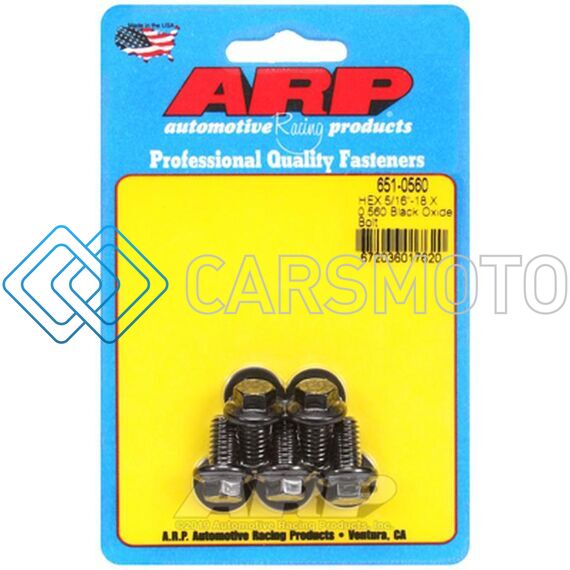 ARP 651-0560 5/16-18 X 0.560 HEX BLACK OXIDE BOLTS